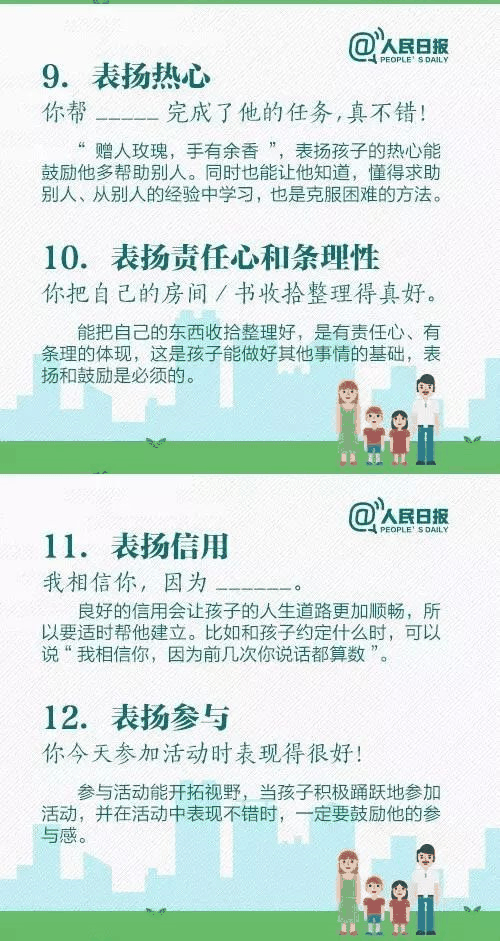 人民日報(bào)：15個(gè)表揚(yáng)孩子和10個(gè)懲罰孩子的科學(xué)方法，轉(zhuǎn)給家長！