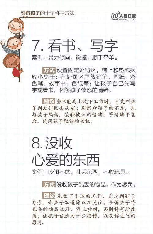 人民日報(bào)：15個(gè)表揚(yáng)孩子和10個(gè)懲罰孩子的科學(xué)方法，轉(zhuǎn)給家長！