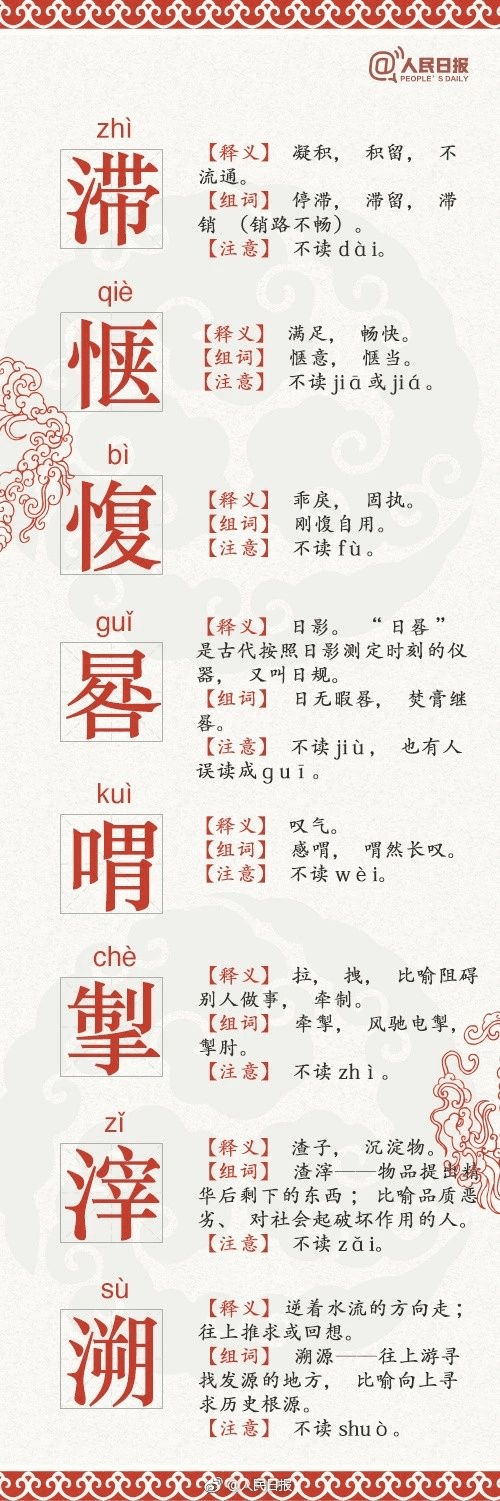 人民日?qǐng)?bào)公布68個(gè)易錯(cuò)字，再讀錯(cuò)小心鬧笑話了…
