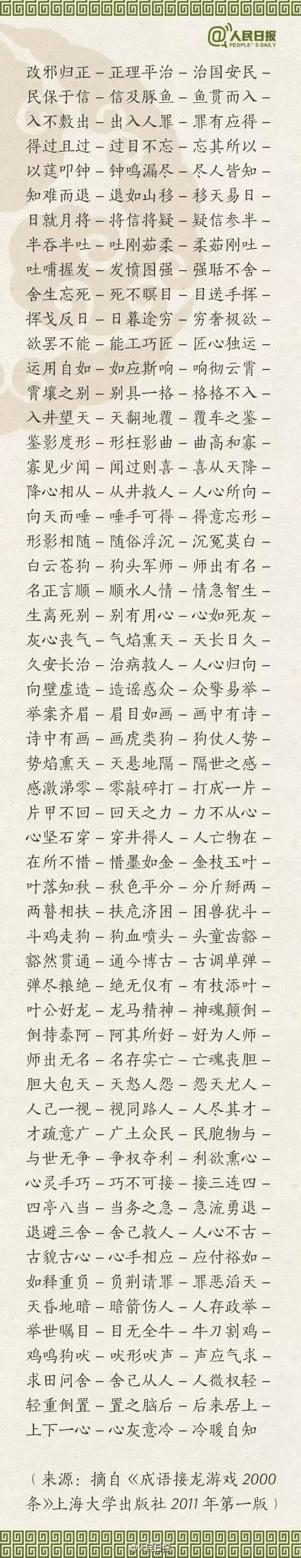 ?1500個(gè)成語接龍，貼在墻上，和孩子常玩，語文成績(jī)想不好都難！